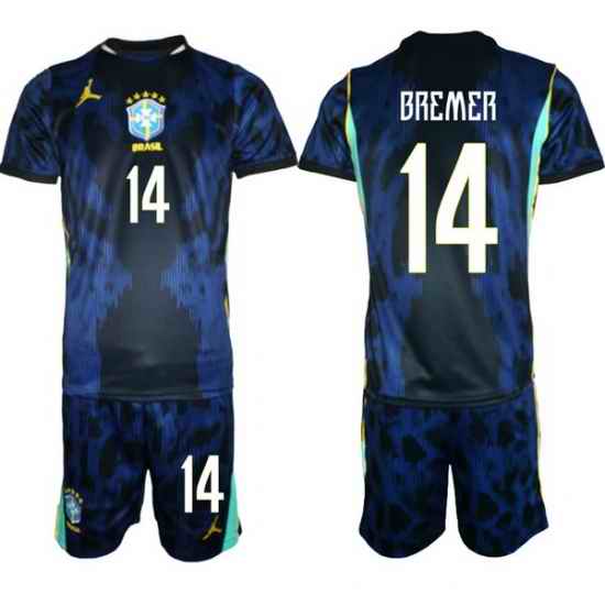 Youth Brazil 2026 FIFA World Cup Blue Away Soccer Jersey BREMER #14